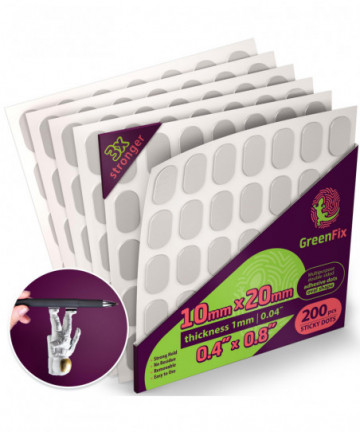GreenFix Large Sticky Dots 200PCs - Clear Glue Gel Dots Removable - Self Adhesive Dots Double Sided - Sticky Tack for