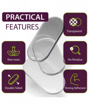 GreenFix Large Sticky Dots 200PCs - Clear Glue Gel Dots Removable - Self Adhesive Dots Double Sided - Sticky Tack for