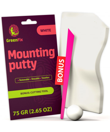 GreenFix Mounting Putty 2.65oz - White Museum Adhesive Sticky Tack Removable - Tacky for Collectibles Figurines Arts & Crafts -