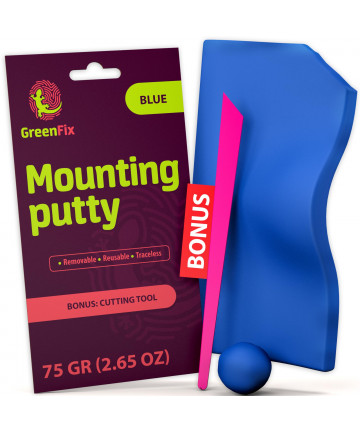 GreenFix Mounting Putty 2.65oz - Blue Adhesive Putty - Removable Poster Sticky Tack Non Marking - Sticky Putty for Collectibles