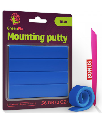 GreenFix Mounting Putty 2oz, Blue, Removable & Reusable, Non Marking